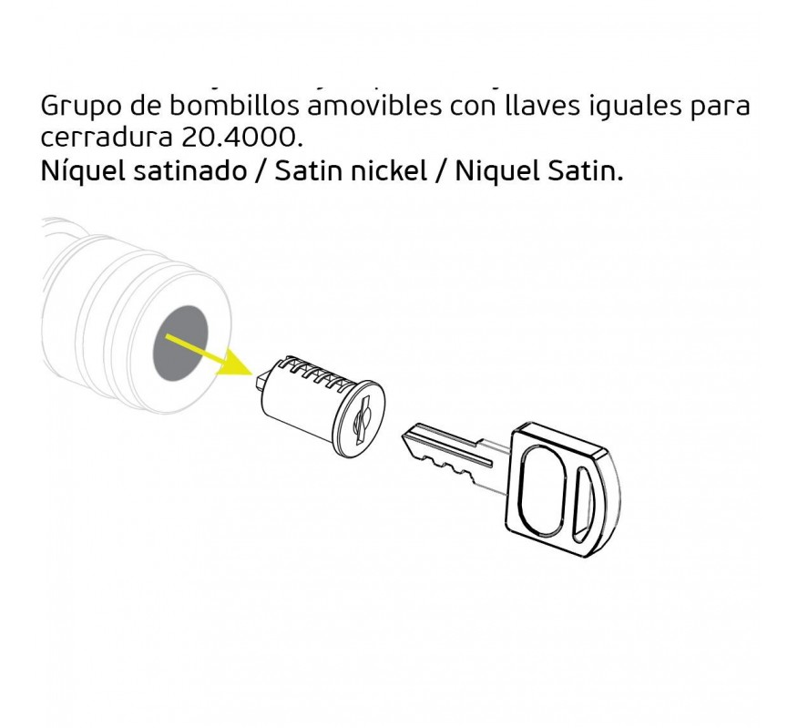 BOMBILLO  DESMONTABLE LLAVES PARA CERRADURA 20.4000 20.4002.CI