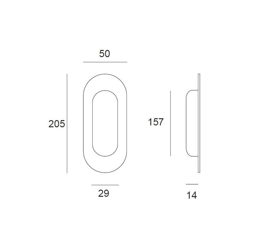 UÑERO 205X50MM  OVALADO FORJA