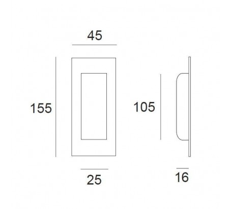 UÑERO 155X45MM RECTANGULAR FORJA