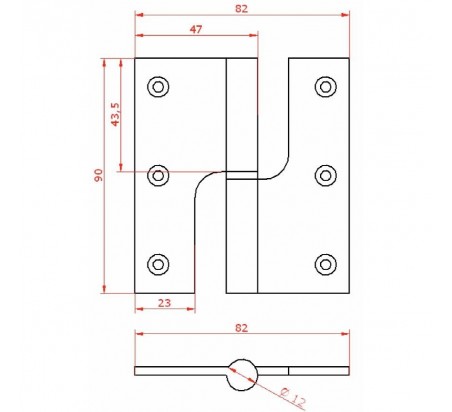 PERNIO MODELO 950/90 P.A. CANTO RECTO CROMO MATE