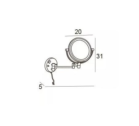 ESPEJO AUMENTO X5 PARED MODELO 6348 CROMO BRILLO