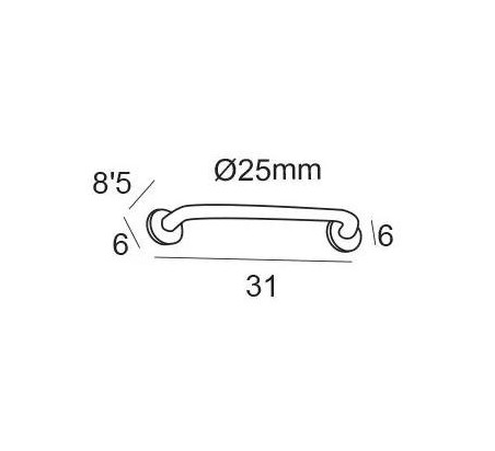 ASIDERO 30CM CROMO BRILLO MODELO 258902