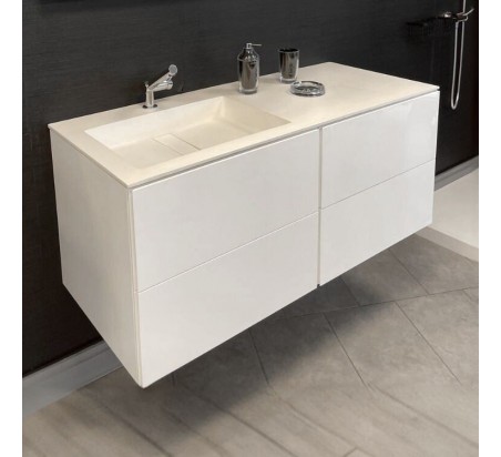 MUEBLE 4 CAJONES CON LAVABO BLOCK BLANCO