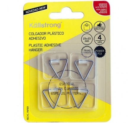 (4U.) COLGADOR CUADROS PLASTICO ADHESIVO