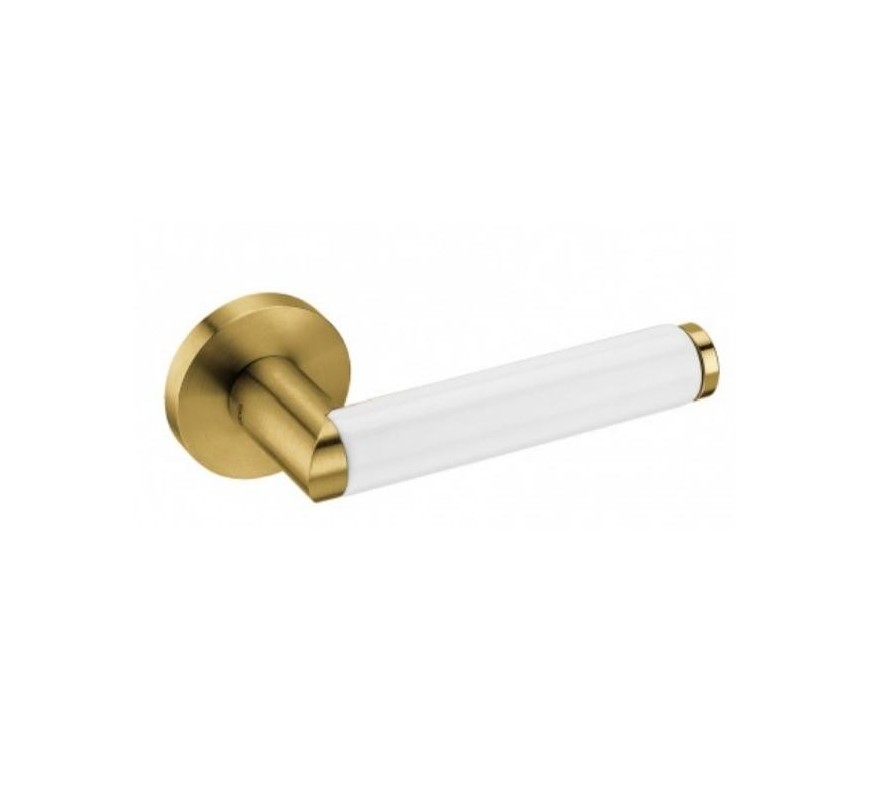 JUEGO MANILLAS LINK PORCELANA WHITE TIT. GOLD MODELO IN.00.447.TG