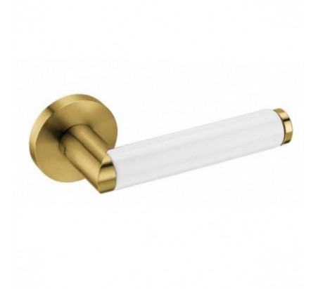 JUEGO MANILLAS LINK PORCELANA WHITE TIT. GOLD MODELO IN.00.447.TG