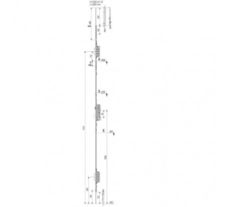 CERRADURA AGB 3 PUNTOS MODELO POSEIDON 40 MM SIN CERRADEROS