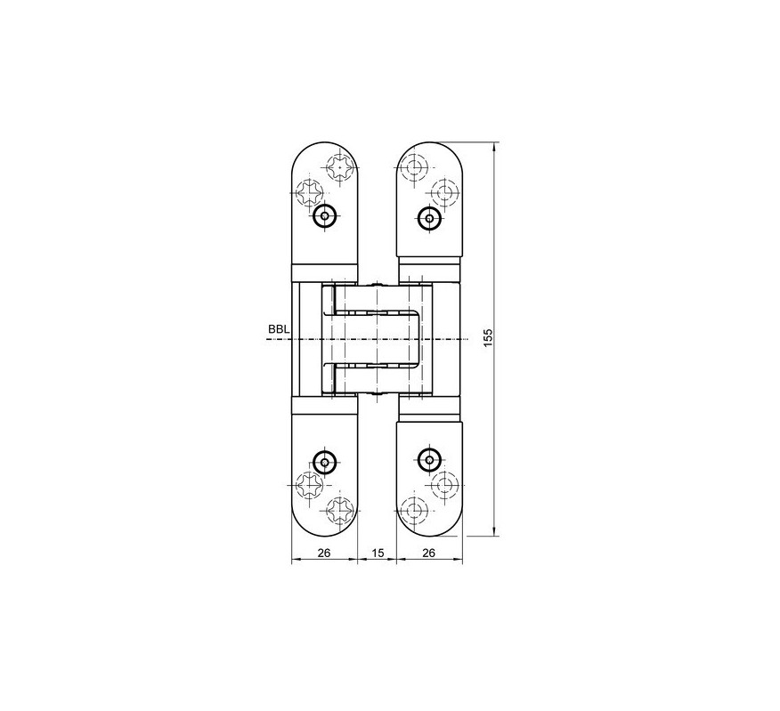 BISAGRA OCULTA TECTUS TE 526 3D 120KG INOX CEPILLADO MATE