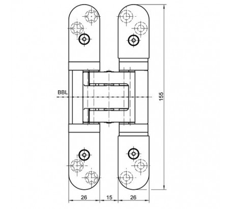 BISAGRA OCULTA TECTUS TE 526 3D 120KG INOX CEPILLADO MATE