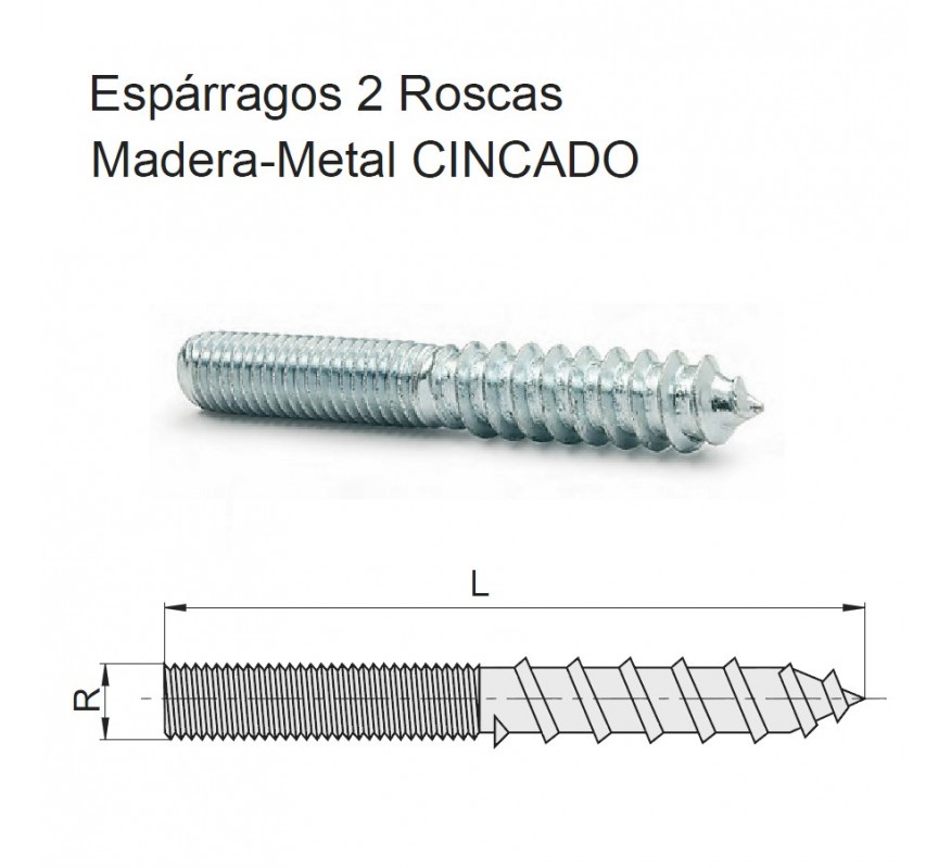 ESPIGA 2 ROSCAS M8X60