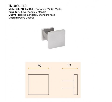 POMO GIRATORIO 70X70 SIN ROSETA IN.00.112.SR