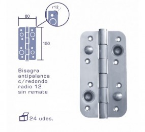 BISAGRA ANTIPALANCA N105 R12 PR S/F CROMO MATE