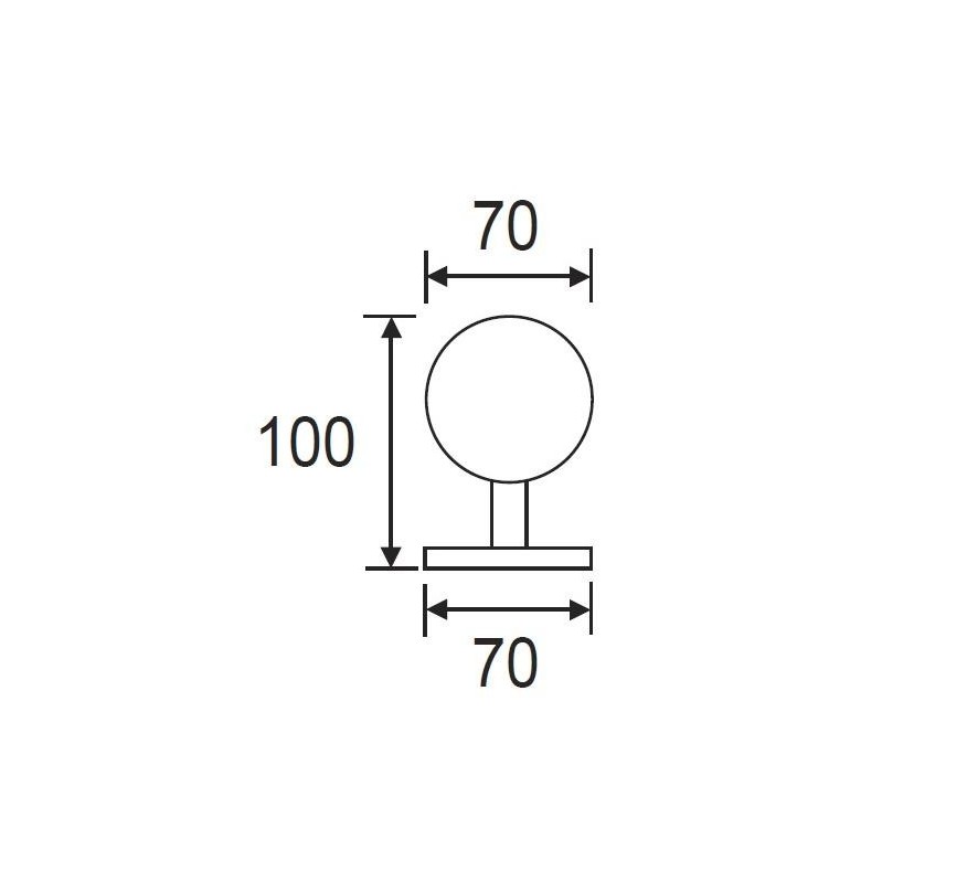 POMO ENTRADA BOLA DIAMETRO 70MM INOX