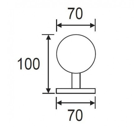 POMO ENTRADA BOLA DIAMETRO 70MM INOX