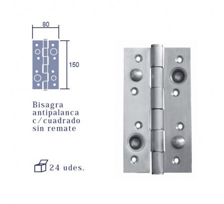 BISAGRA ANTIPALANCA N100 C/C SIN FINALES CROMO MATE