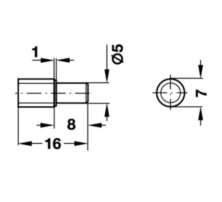 PORTAESTANTE TUBULAR KATSO 5MM CON GOMA NIQUEL