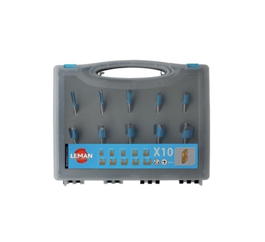 CAJA DE 10 FRESAS RANURADO RECTAS