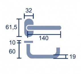 PERNIO MODELO 950/90 P.A. CANTO RECTO CROMO MATE