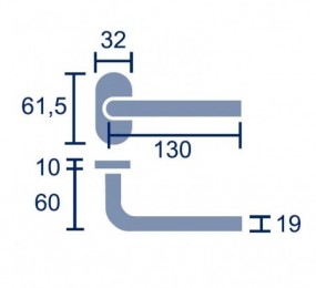 PERNIO MODELO 950/90 P.A. CANTO RECTO CROMO MATE