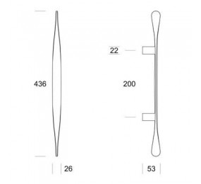 PERNIO MODELO 950/90 P.A. CANTO RECTO CROMO MATE