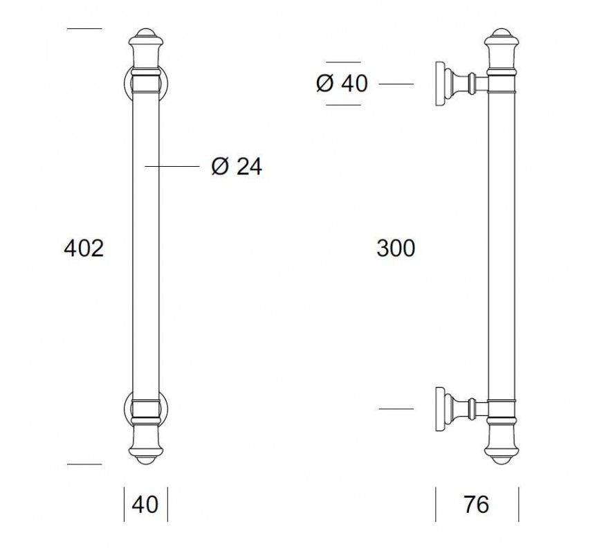 MANILLON TUDOR  MODELO 2600 300MM OCS-ORO CHAMPAN SATINADO