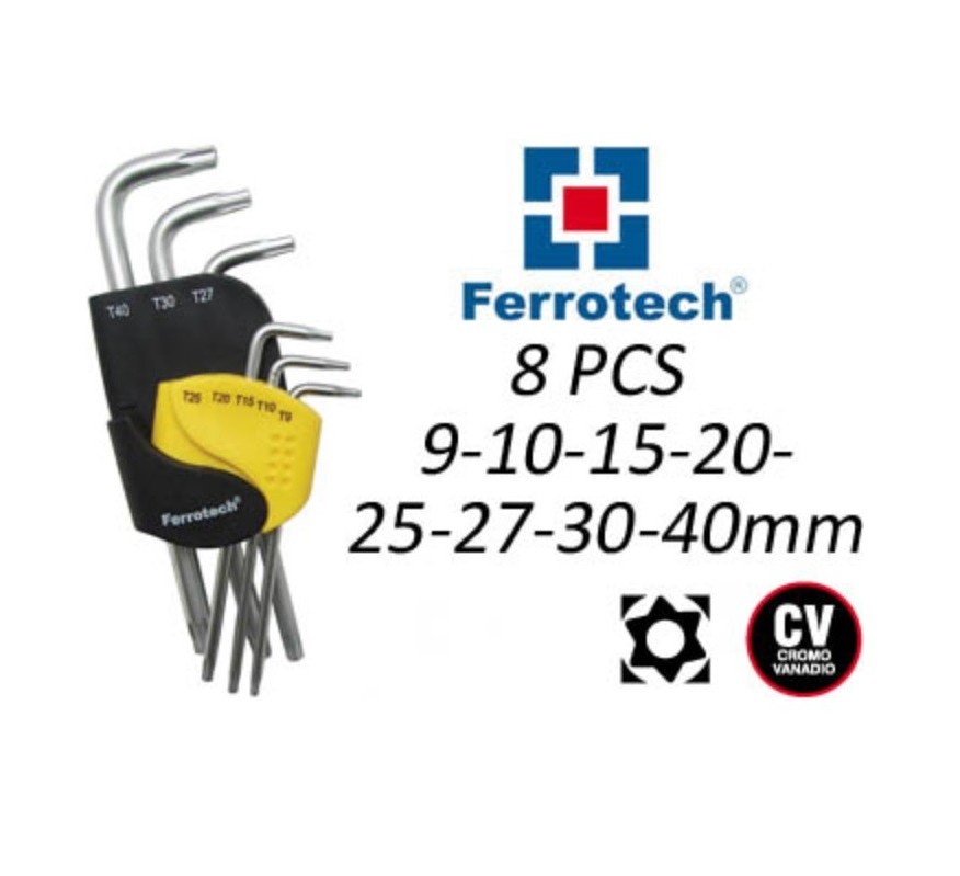 JUEGO 8 LLAVES TORX FERROTECH