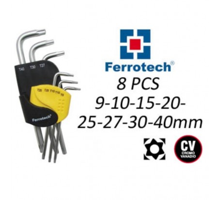 JUEGO 8 LLAVES TORX FERROTECH