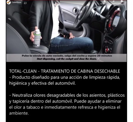 TOTAL-CLEAN TRATAMIENTO HIGIENIZANTE PARA CABINA DE VEHICULO