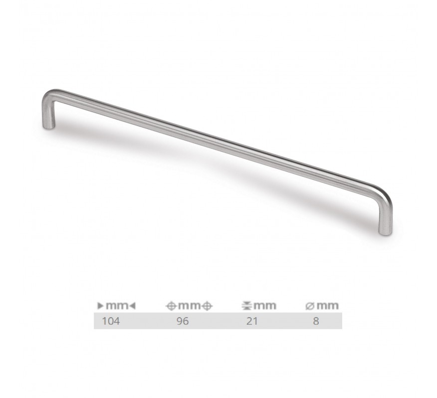 TIRADOR ROD 7813-031 INOX CEPILLADO 96MM