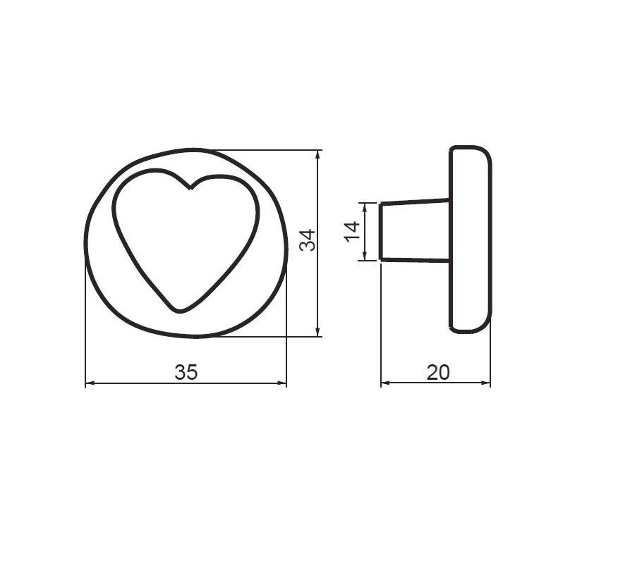 TIRADOR ESTAMP HEART 5618-000 ROSA CON CORAZON