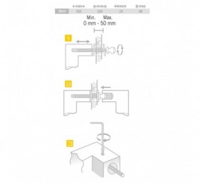 PERNIO MODELO 950/90 P.A. CANTO RECTO CROMO MATE