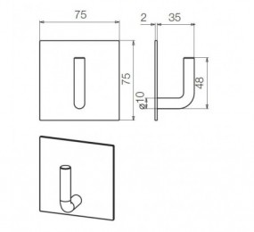 PERNIO MODELO 950/90 P.A. CANTO RECTO CROMO MATE