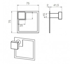 PERNIO MODELO 950/90 P.A. CANTO RECTO CROMO MATE