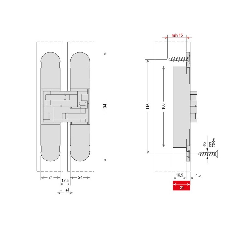 BISAGRA INVISIBLE REGULABLE 3D REF.CIOS1130NKS00 NÍQUEL