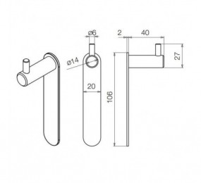 PERNIO MODELO 950/90 P.A. CANTO RECTO CROMO MATE