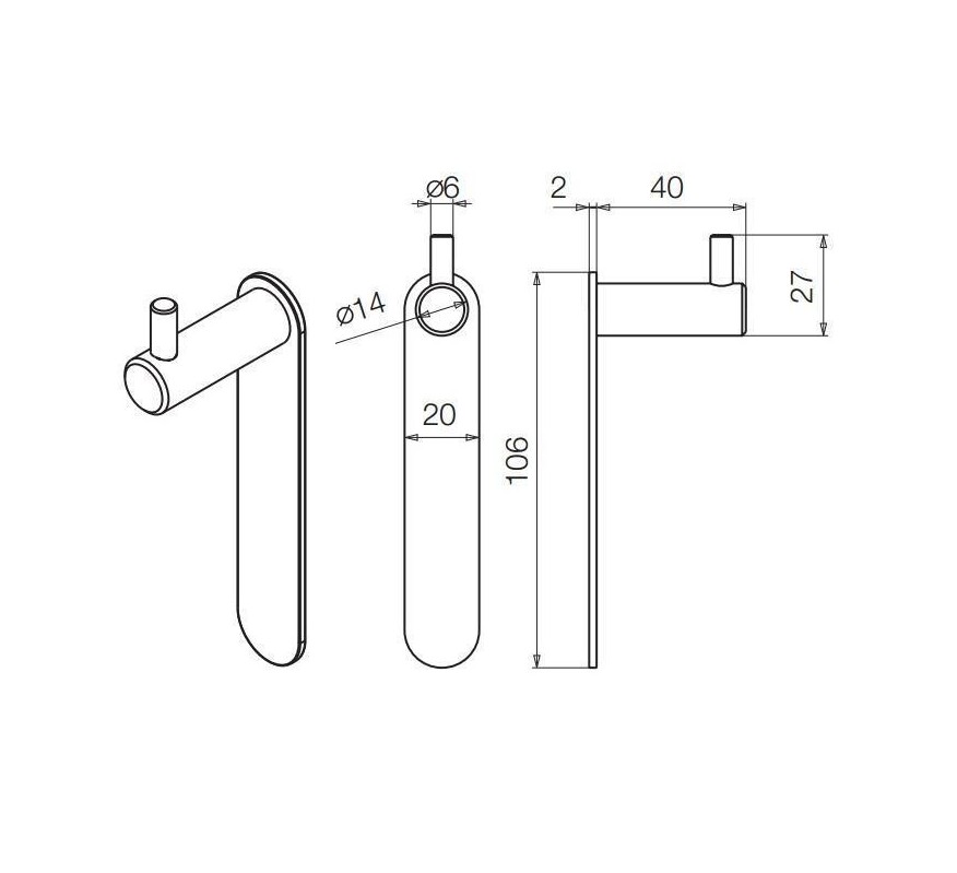 PERCHA PX-001 INOX MATE