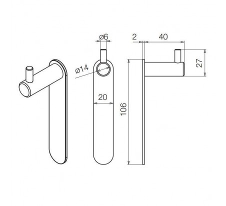 PERCHA PX-001 INOX MATE