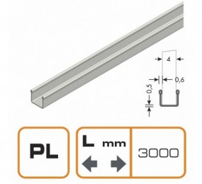 PERFIL PLASTICO PARA ACRISTALAR 4MM DE 3000MM