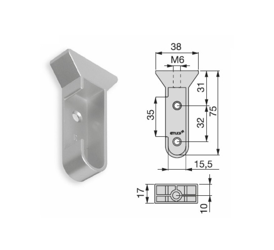 JUEGO SOPORTE LATERAL SILK 2 ALUMINO MATE