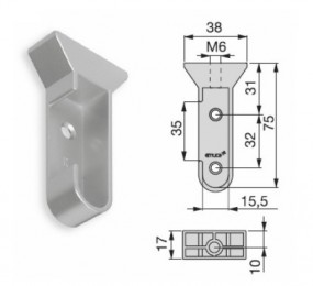 SOPORTE LATERAL DERECHA SILK 2 ALUMINIO MATE