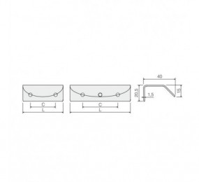 PERFIL TIRADOR DIDHEYA  MODELO IN-360 INOX MATE