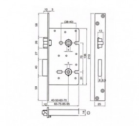 CERRADURA MULETILLA +DESBL. DIDHEYA I-4250/1