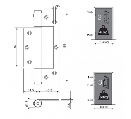 BISAGRA CON MUELLE STW 150