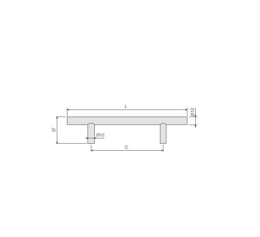 TIRADOR I-200 Ø12MM INOX MATE