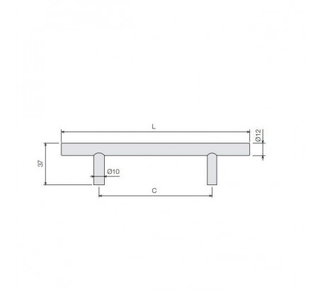 TIRADOR I-200 Ø12MM INOX MATE