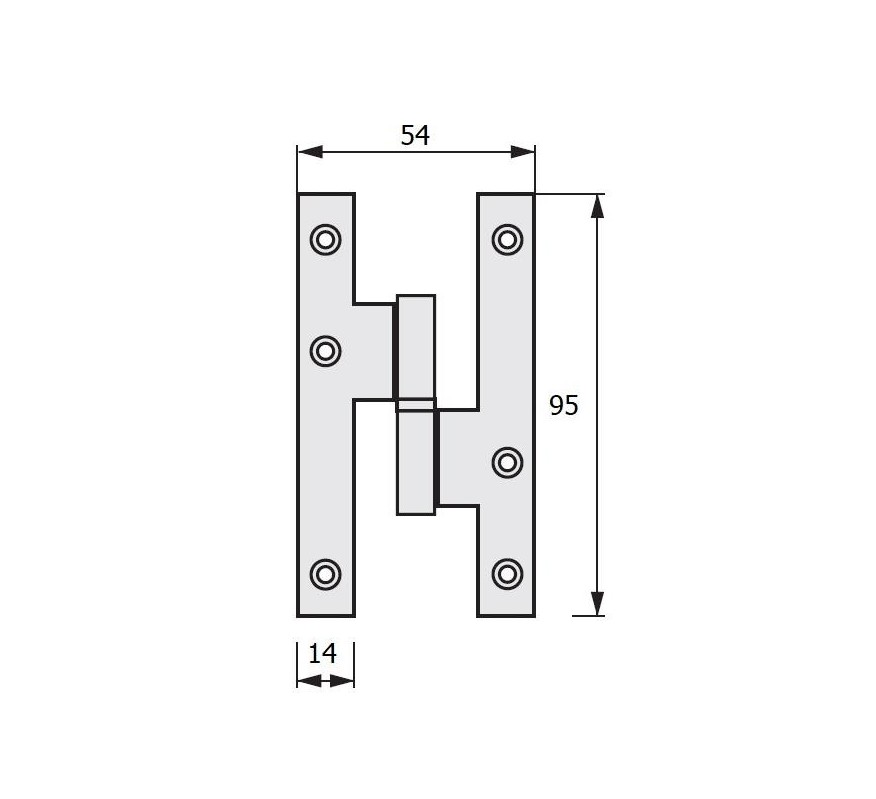 PERNIO 403 PALA CUADRADA DERECHA 95X55X2MM INOX