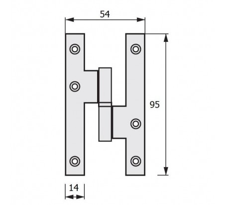 PERNIO 403 PALA CUADRADA DERECHA 95X55X2MM INOX