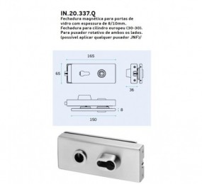 PERNIO MODELO 950/90 P.A. CANTO RECTO CROMO MATE