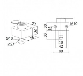 PERNIO MODELO 950/90 P.A. CANTO RECTO CROMO MATE