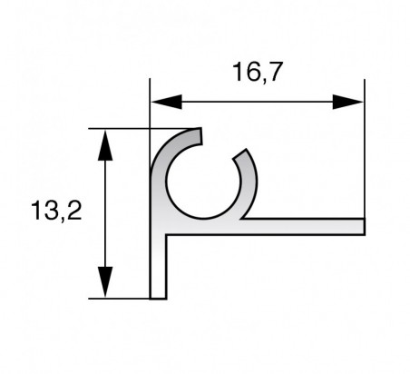 PERFIL ALUMINIO PARA GOMA ANTIPILLADEDOS DE 2.50MT